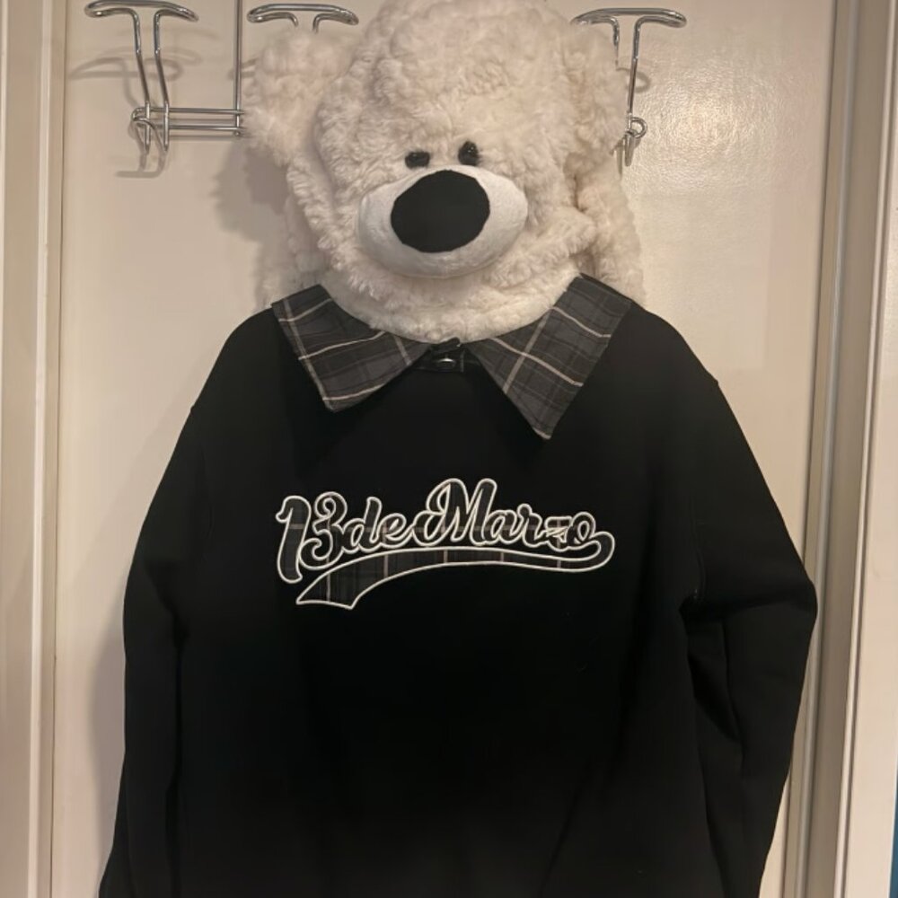 13DE MARZO Bear Zip Fuzzy Hoodie Size S